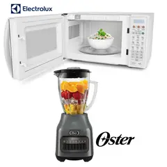 OSTER - Combo Licuadora 6 Vel BLSTPEG-GPB más Horno Microondas 17L EMDO17S2GSRUW Electrolux