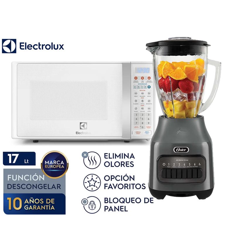 Combo Licuadora BLSTPEG-GPB 6 Velocidades + Horno Microondas Electrolux 17l