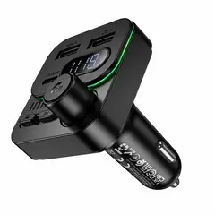 BOROFONE - Cargador Transmisor FM Para Auto BC61 - Bluetooth 5.4 - 45W - USB + USB-C - Negro