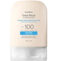 Yanbal - Total Block Protector Solar Matificante con Color SPF100 50g