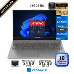 LENOVO - Laptop V15 G5 IRL, 15.6" FHD TN, Core i7-13620H 13va GEN, RAM 24GB, SSD 512GB, Windows 11 Pro