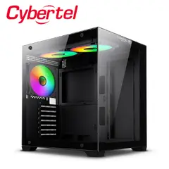 CYBERTEL - Case Gamer Para PC Combat CBX 5011 3 Coolers ARGB C/VIDRIO TEMPLADO MicroATX