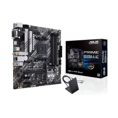 ASUS - Placa Base Prime B550M-A Ac, Chipset Amd B550, Socket Am4, Matx, Alta Rendimiento Y C