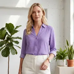 JACKMAN - Blusa Manga 3/4 con Cuello V Lila Código 104