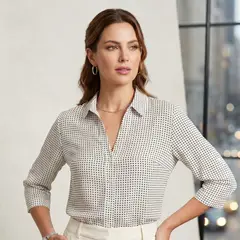 JACKMAN - Blusa Manga 3/4 con Cuello V Blanco Código 104