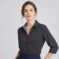 JACKMAN - Blusa Manga 3/4 con Cuello V Negro Código 104