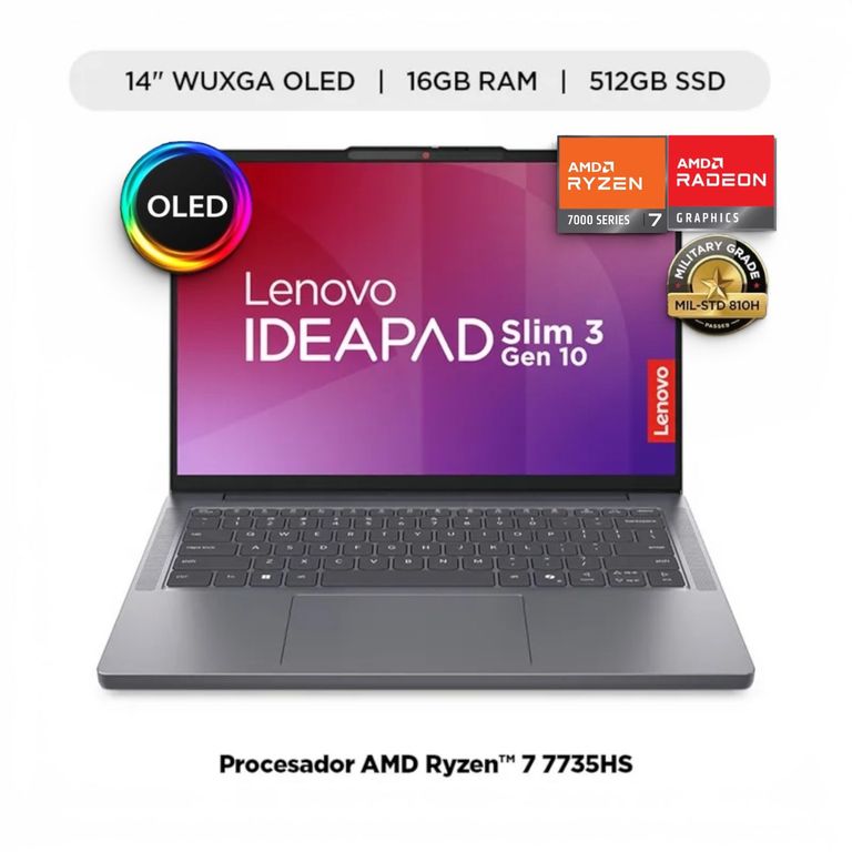 Laptop IdeaPad Slim 3 AMD Ryzen 7 16GB RAM 512GB SSD 14" WUXGA OLED
