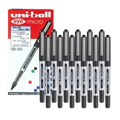 UNI BALL - UNI UB-150 Bolígrafo Tinta Líquida Eye Micro Negro - Caja x 12