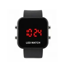 GENERICO - Reloj Digital LED UNISEX Negro- Correa Silicona Negro Elegante