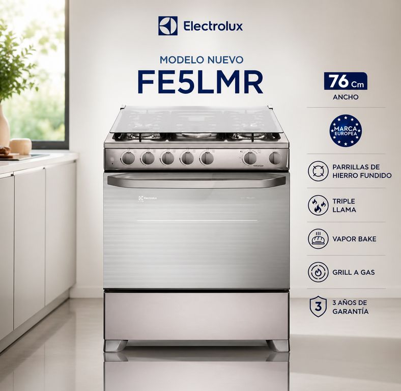 Cocina 5 hornillas 76 cm Inox FE5LMR