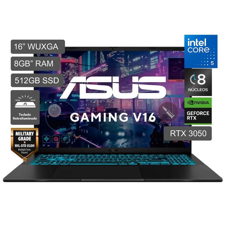 Laptop Gamer V16 Core 5 210H RTX3050-6GB 8GB RAM 512GB SSD Win11 - V3607VJ-RP067W