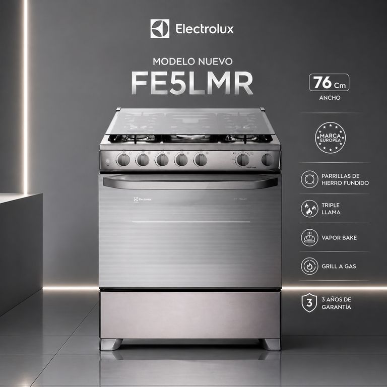 Cocina 5 hornillas 76 cm Inox FE5LMR