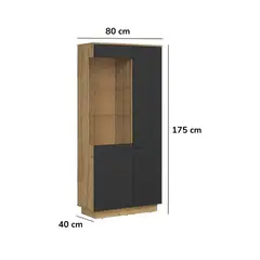 MASIVA HOME - Mueble Bar Zenon con repisa Marron y Negro -