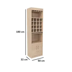 MASIVA HOME - Mueble Bar Elisa con repisa Marron -