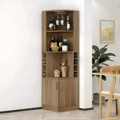 MASIVA HOME - Mueble Bar Greta con repisa Marron -