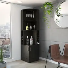 MASIVA HOME - Mueble Bar Greta con repisa Negro -