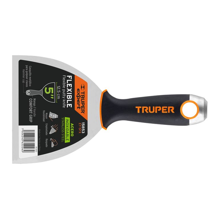 Espátula flexible 5" acero inoxidable, Comfort Grip, EXPERT 15853