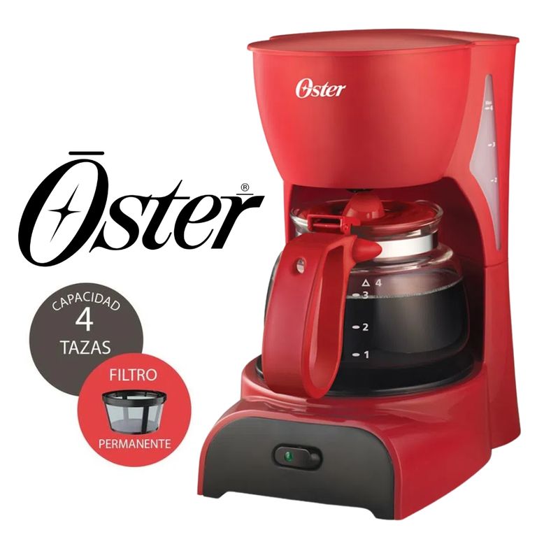 CAFETERA 4 TAZAS COLOR ROJO MOD BVSTDCDR5R