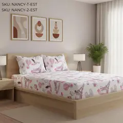 NANCY'S COLLECTION - Sábana Nancy Original Especial Estampada - 2 Plazas - Celeste