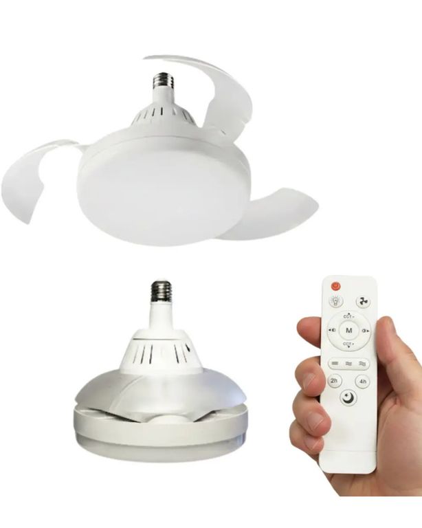 FOCO VENTILADOR DE TECHO RETRACTIL MODERNO LUZ LED CONTROL SILENCIOSO DE 30CM DE DIAMETRO