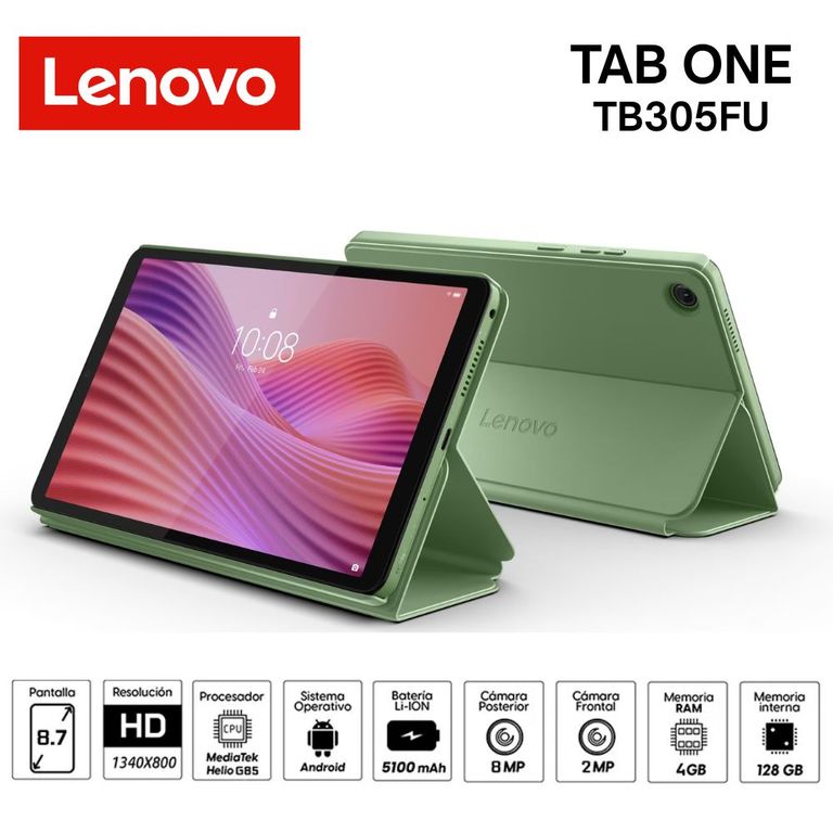 Tablet Tab One Wi-Fi 8.7" HD 4GB RAM 128GB + Folio Case - Green