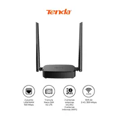 TENDA - Router 4G LTE 4G03 Pro WiFi 300Mbps SIM