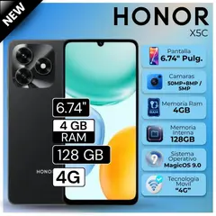 HONOR - Celular X5C 6.74" Pulg. 4GB RAM 128GB MagicOS 9.0 - Negro Medianoche