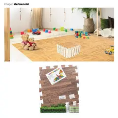 GENERICO - Piso de EVA KIDS Antideslizante 09 Piezas Color Madera