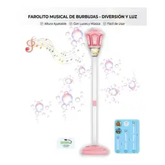 GENERICO - Juguete Burbujero Eléctrico Farol Musical con Luces LED para Niña - Altura Ajustable