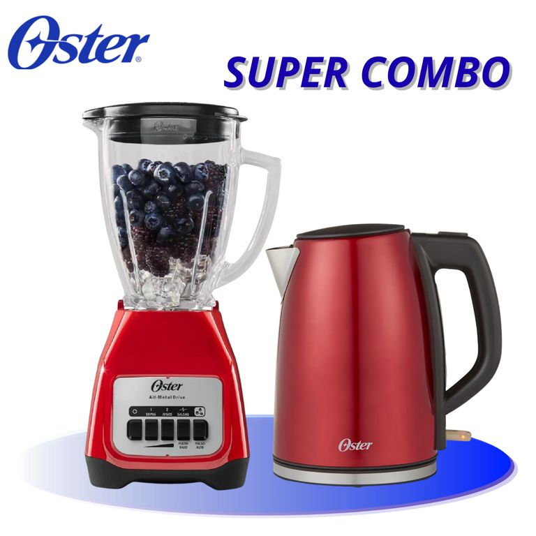 Combo Oster: Hervidor 1.7L + Licuadora 2 Velocidades