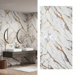 DECOKASA - Panel de Pared SPC Tipo Mármol Plancha 122 x 244 cm x 3mm - Calacatta Golden Pack 2 unds
