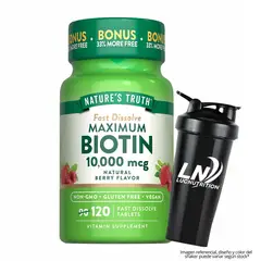 Nature'S Truth - Biotina 10000 mcg - 120 Tabletas + Shaker