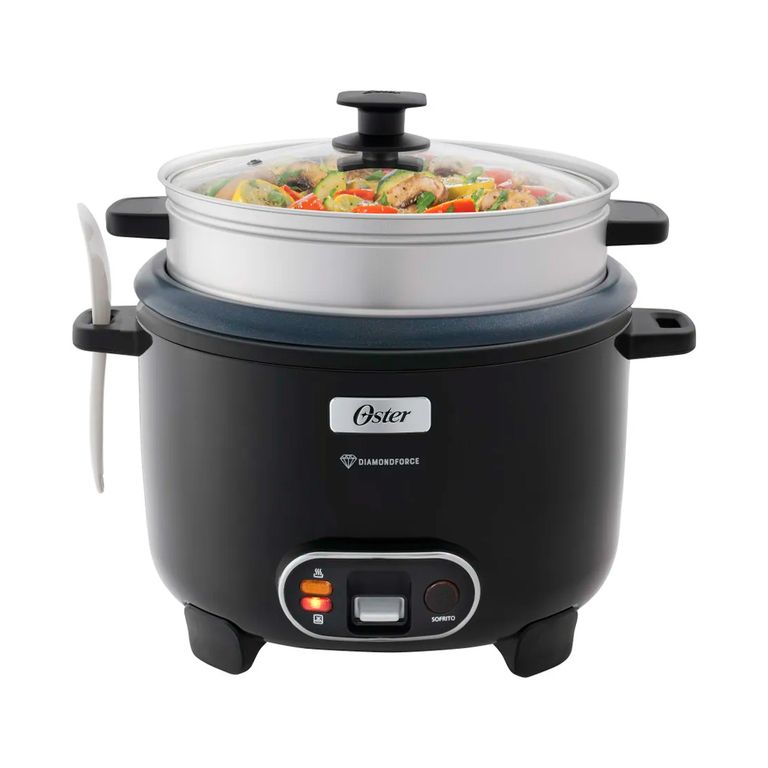 Olla Arrocera Oster® CKSTRC15DFBLK 2.8L función Sofrito y Vaporera 3 in 1 - Negro