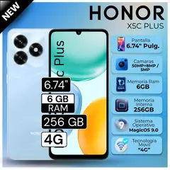 HONOR - Celular X5C Plus 6.74" Pulg. 6GB RAM 256GB MagicOS 9.0 - Azul Cian