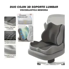 GENERICO - Cojin Lumbar Ergonomico Y Asiento Para Sillas