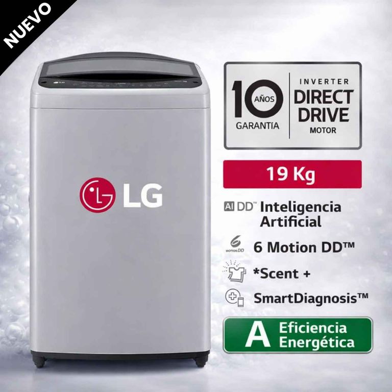 Lavadora de 19 kg carga superior con AI DD Gris WT19DV6T