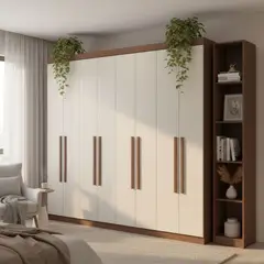 MASIVA HOME - Ropero Enzo 8 puertas Marrón y Blanco -