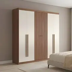 MASIVA HOME - Ropero Runa 6 puertas Marrón y Blanco -