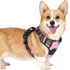 IMPORTADO MC - Arnés Ajustable para Perro Talla Small Antitirones Reflectante con Asa Color Rosa