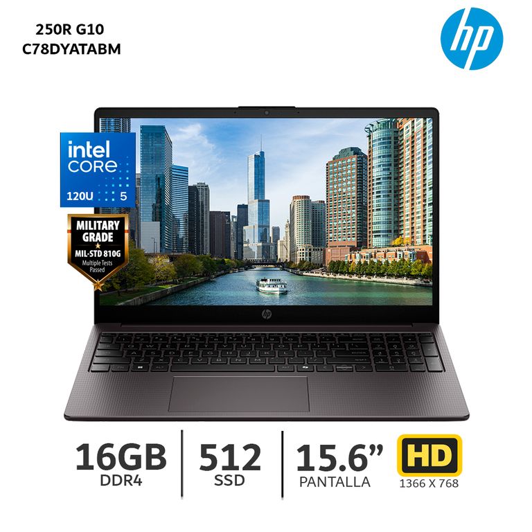 Laptop 250R G10 Core 5-120U 16Gb Ram 512Gb SSD 15.6” HD C78DYATABM