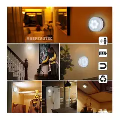 GENERICO - Luces Led con Sensor de Movimiento Recargable X6