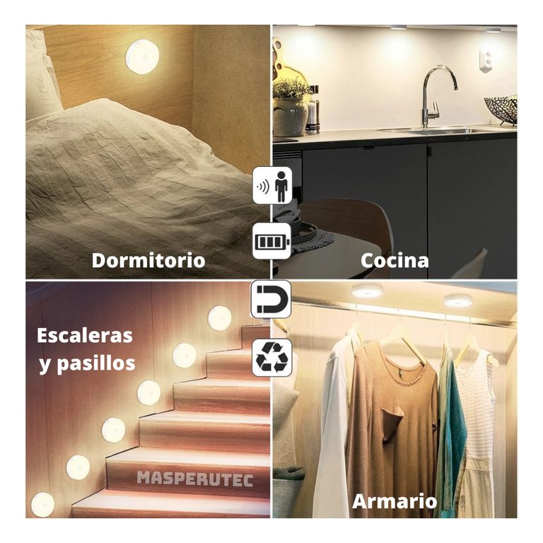 Luces Led con Sensor de Movimiento Recargable X6