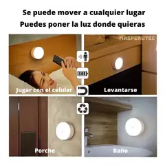 GENERICO - Luces Led con Sensor de Movimiento Recargable X3