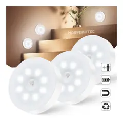 GENERICO - Luces Led con Sensor de Movimiento Recargable X3