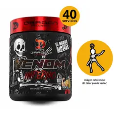 DRAGON PHARMA - Pre entreno Venom Inferno 40 servicios - Brazo de 50 Limón