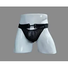 GENER - Calzoncillo Malla Transparencias Negro detalle látex Negro brillo Talla S DEALCOBA