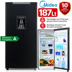 Midea - Refrigeradora Monopuerta 187L Negra MDRD190ANLXW