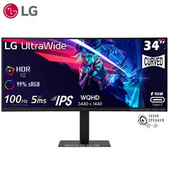LG - Monitor 34U650A-B 34 CURVO IPS UltraWide WQHD 100Hz 5ms HDR10 USB-C 96W