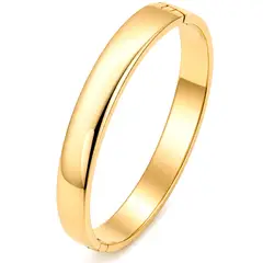 GENERICO - Pulsera Tipo Brazalete Oro Rosa Ancho Mujer Acero Inoxidable Waterproof Elegante