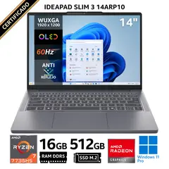 LENOVO - Laptop IdeaPad Slim 3, 14" WUXGA OLED, AMD Ryzen 7-7735HS, RAM 16GB, SSD 512GB, Win 11 Home